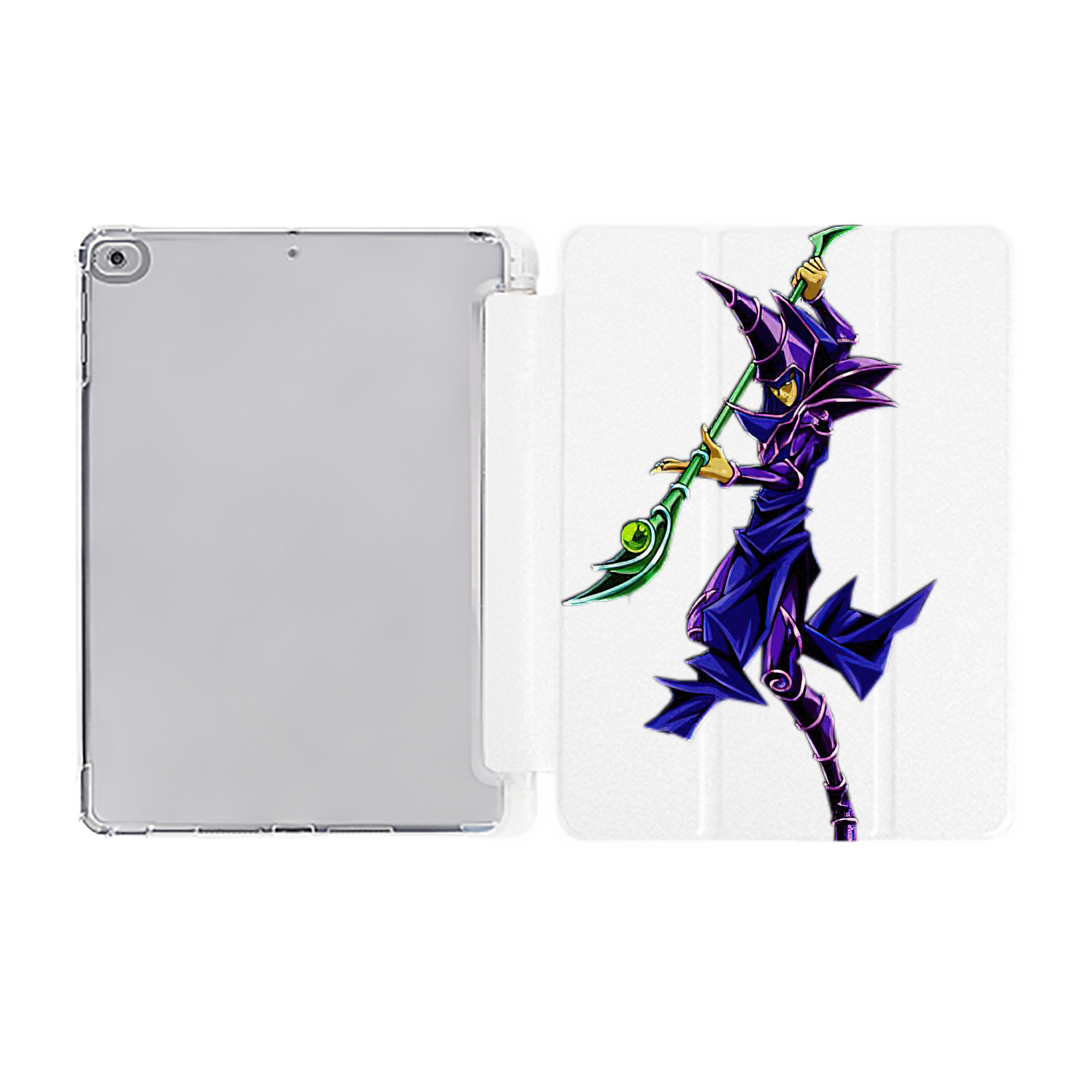（画像用） 遊☆戯☆王 Yu-Gi-Oh! IPad ケース ペン収納付き 三つ折りスタンド PUレザー×シリコン 対応機種9.5/10.5/10.9インチ